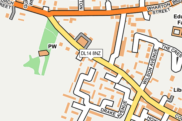 DL14 8NZ map - OS OpenMap – Local (Ordnance Survey)