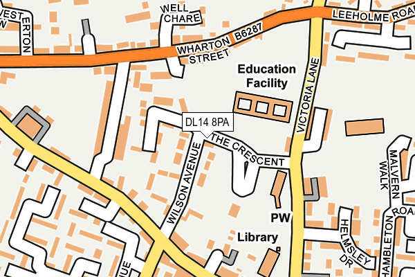 DL14 8PA map - OS OpenMap – Local (Ordnance Survey)