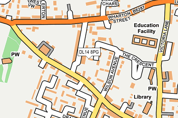 DL14 8PG map - OS OpenMap – Local (Ordnance Survey)