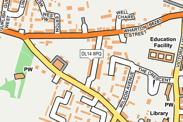 DL14 8PQ map - OS OpenMap – Local (Ordnance Survey)