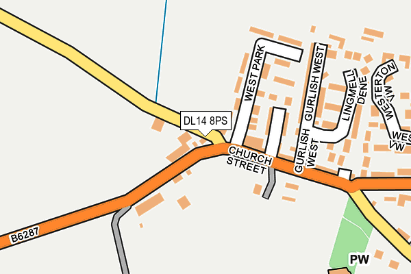 DL14 8PS map - OS OpenMap – Local (Ordnance Survey)