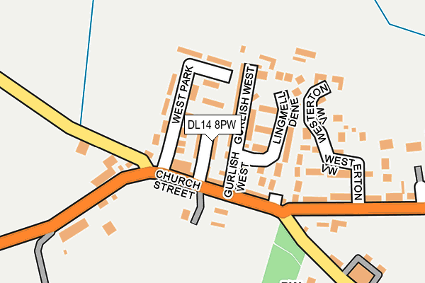 DL14 8PW map - OS OpenMap – Local (Ordnance Survey)