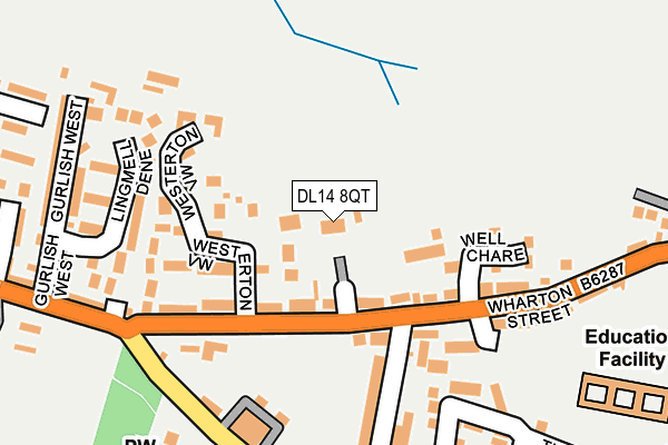 DL14 8QT map - OS OpenMap – Local (Ordnance Survey)