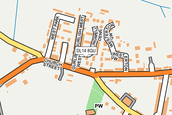 DL14 8QU map - OS OpenMap – Local (Ordnance Survey)