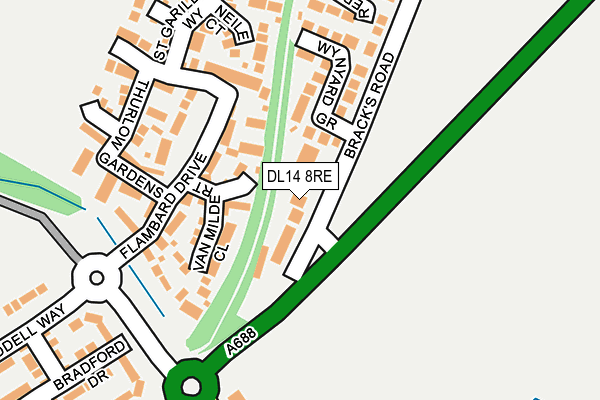 DL14 8RE map - OS OpenMap – Local (Ordnance Survey)
