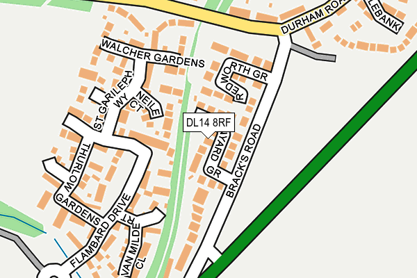 DL14 8RF map - OS OpenMap – Local (Ordnance Survey)