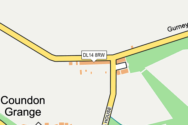 DL14 8RW map - OS OpenMap – Local (Ordnance Survey)