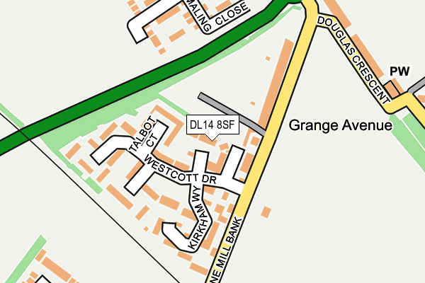 DL14 8SF map - OS OpenMap – Local (Ordnance Survey)