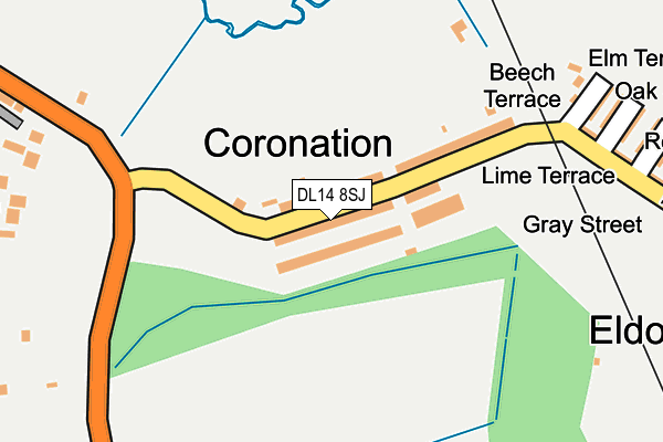 DL14 8SJ map - OS OpenMap – Local (Ordnance Survey)