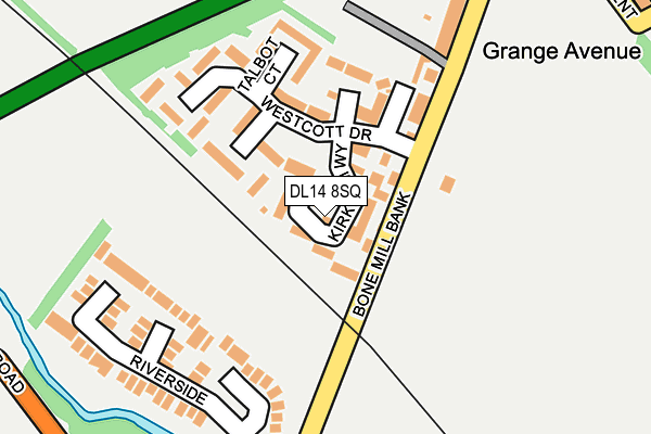 DL14 8SQ map - OS OpenMap – Local (Ordnance Survey)
