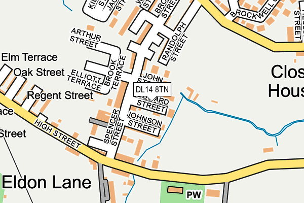 DL14 8TN map - OS OpenMap – Local (Ordnance Survey)