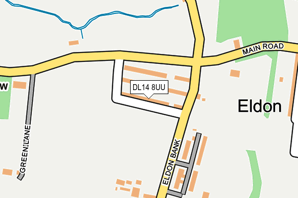 DL14 8UU map - OS OpenMap – Local (Ordnance Survey)