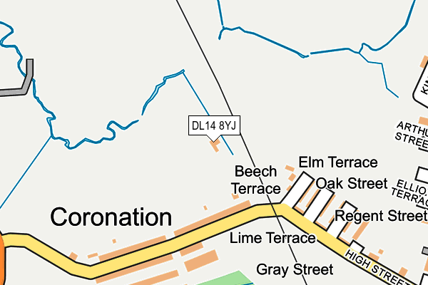 DL14 8YJ map - OS OpenMap – Local (Ordnance Survey)