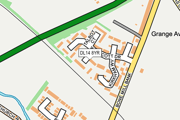 DL14 8YR map - OS OpenMap – Local (Ordnance Survey)