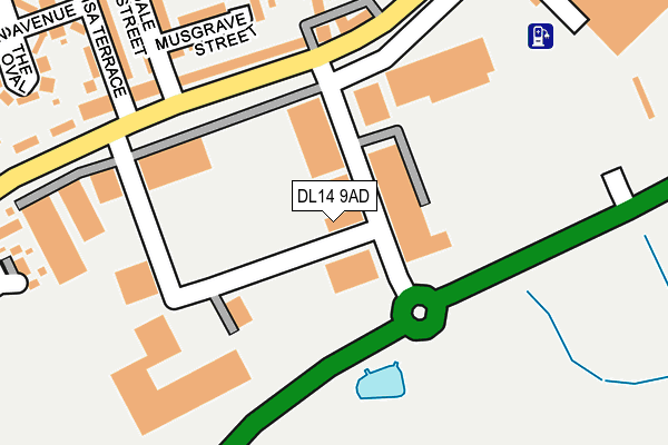 DL14 9AD map - OS OpenMap – Local (Ordnance Survey)