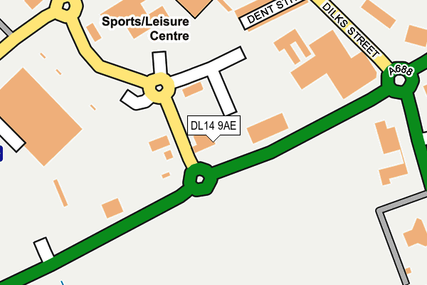 DL14 9AE map - OS OpenMap – Local (Ordnance Survey)