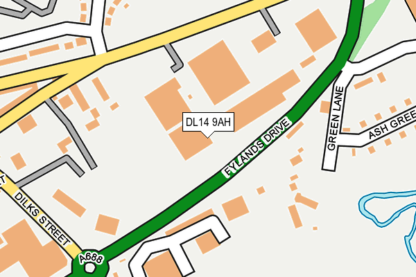 DL14 9AH map - OS OpenMap – Local (Ordnance Survey)