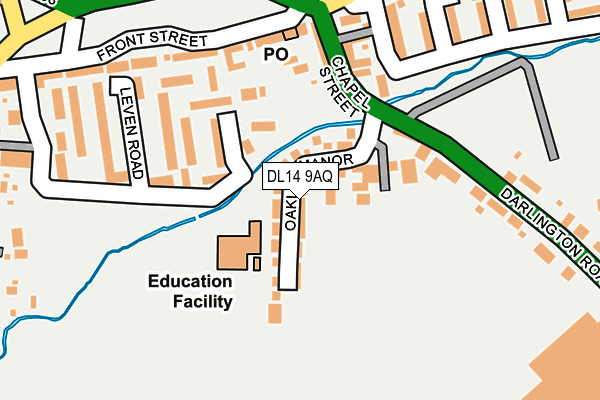 DL14 9AQ map - OS OpenMap – Local (Ordnance Survey)