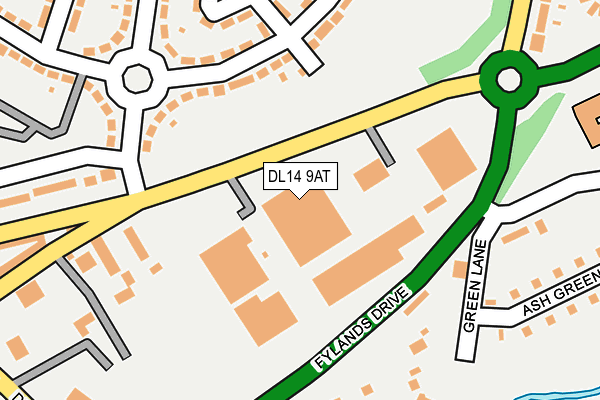 DL14 9AT map - OS OpenMap – Local (Ordnance Survey)