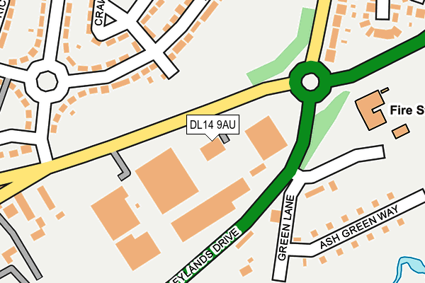 DL14 9AU map - OS OpenMap – Local (Ordnance Survey)