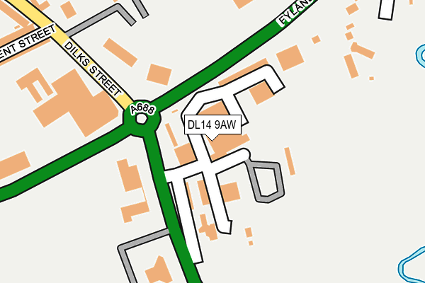 DL14 9AW map - OS OpenMap – Local (Ordnance Survey)