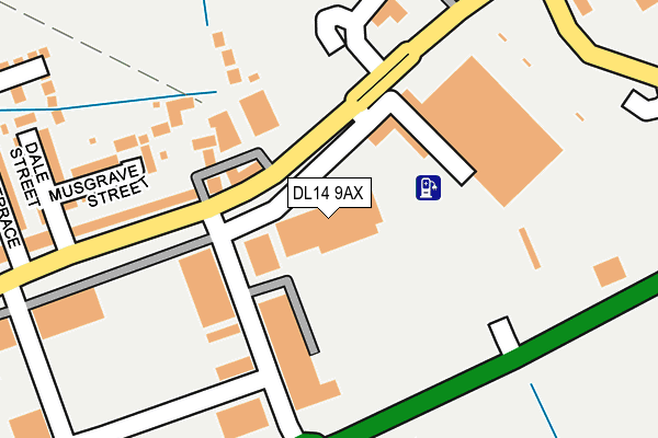DL14 9AX map - OS OpenMap – Local (Ordnance Survey)