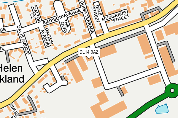 DL14 9AZ map - OS OpenMap – Local (Ordnance Survey)