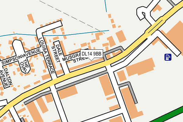 DL14 9BB map - OS OpenMap – Local (Ordnance Survey)