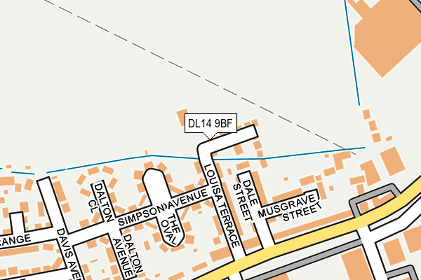 DL14 9BF map - OS OpenMap – Local (Ordnance Survey)