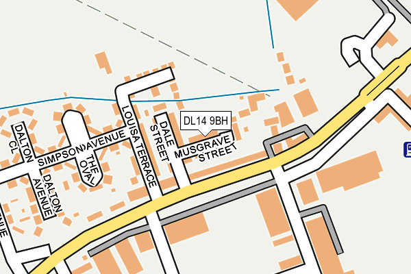 DL14 9BH map - OS OpenMap – Local (Ordnance Survey)