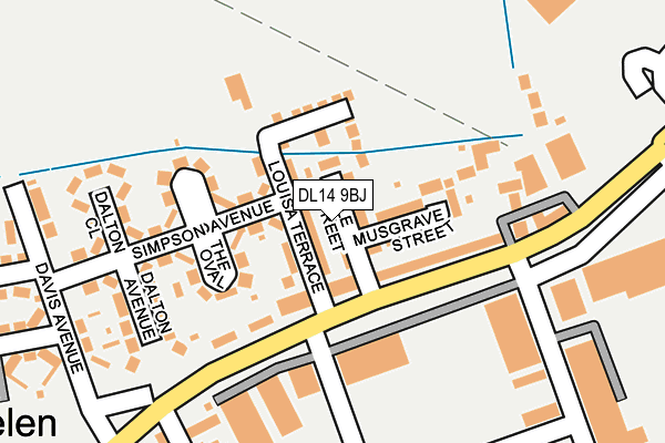 DL14 9BJ map - OS OpenMap – Local (Ordnance Survey)