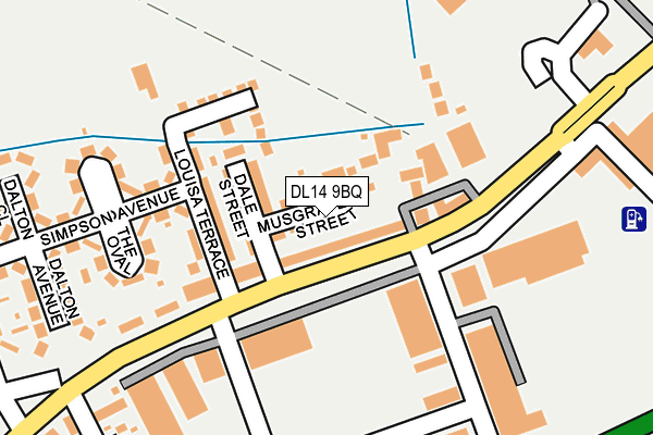 DL14 9BQ map - OS OpenMap – Local (Ordnance Survey)