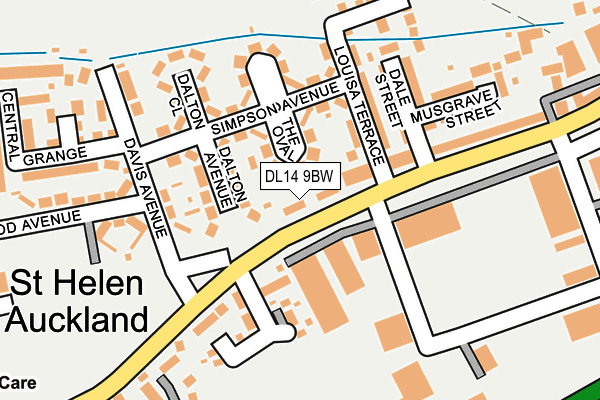 DL14 9BW map - OS OpenMap – Local (Ordnance Survey)