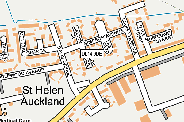 DL14 9DE map - OS OpenMap – Local (Ordnance Survey)