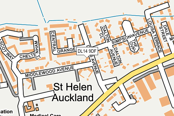 DL14 9DF map - OS OpenMap – Local (Ordnance Survey)