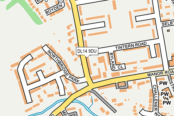 DL14 9DU map - OS OpenMap – Local (Ordnance Survey)