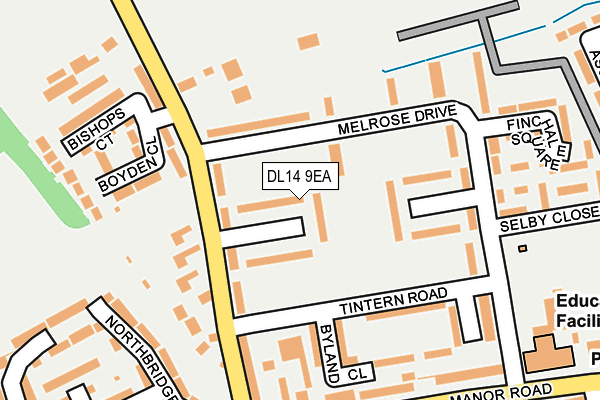 DL14 9EA map - OS OpenMap – Local (Ordnance Survey)
