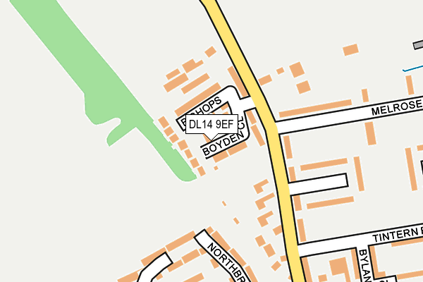 DL14 9EF map - OS OpenMap – Local (Ordnance Survey)