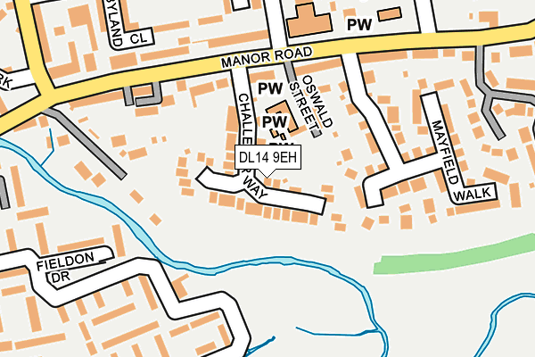 DL14 9EH map - OS OpenMap – Local (Ordnance Survey)