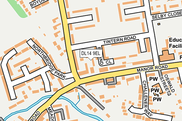 DL14 9EL map - OS OpenMap – Local (Ordnance Survey)