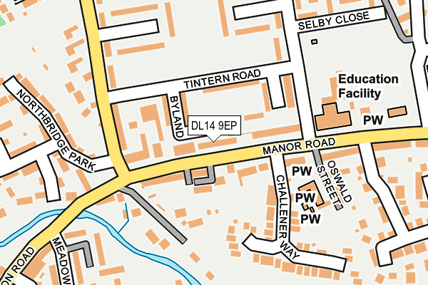DL14 9EP map - OS OpenMap – Local (Ordnance Survey)