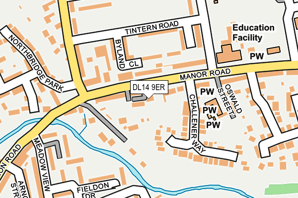 DL14 9ER map - OS OpenMap – Local (Ordnance Survey)