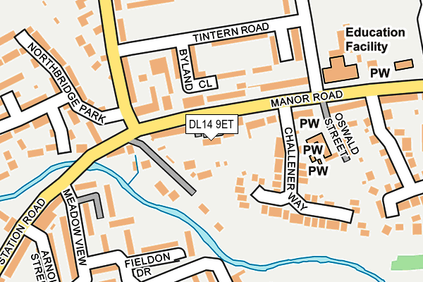 DL14 9ET map - OS OpenMap – Local (Ordnance Survey)