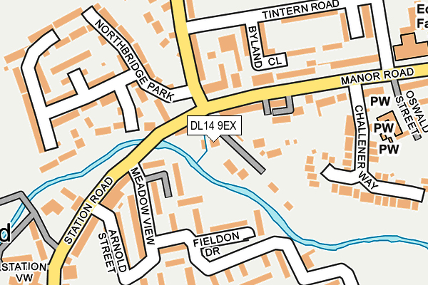 DL14 9EX map - OS OpenMap – Local (Ordnance Survey)