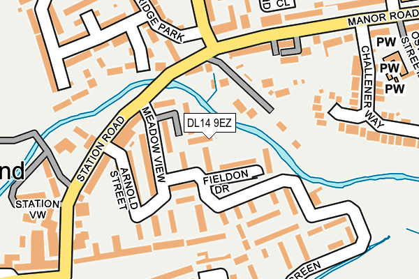 DL14 9EZ map - OS OpenMap – Local (Ordnance Survey)