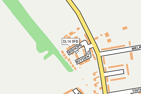 DL14 9FB map - OS OpenMap – Local (Ordnance Survey)