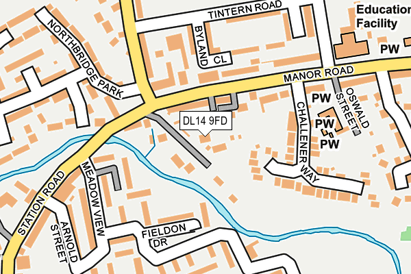 DL14 9FD map - OS OpenMap – Local (Ordnance Survey)