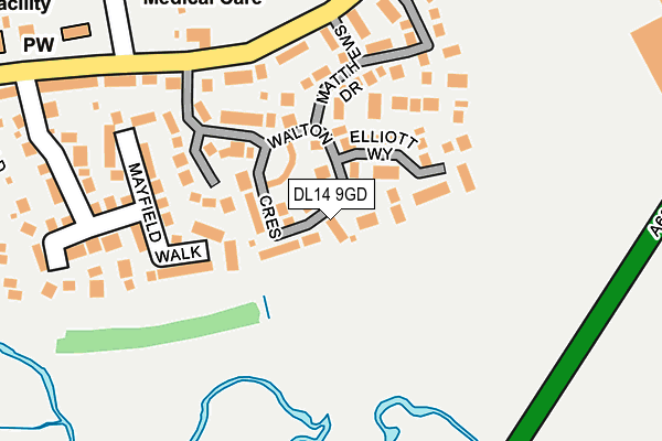 DL14 9GD map - OS OpenMap – Local (Ordnance Survey)
