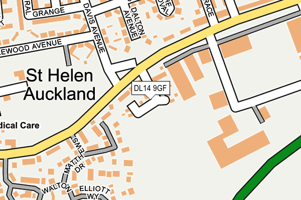 DL14 9GF map - OS OpenMap – Local (Ordnance Survey)