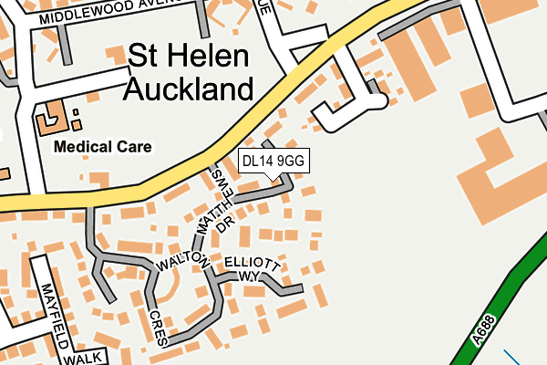 DL14 9GG map - OS OpenMap – Local (Ordnance Survey)